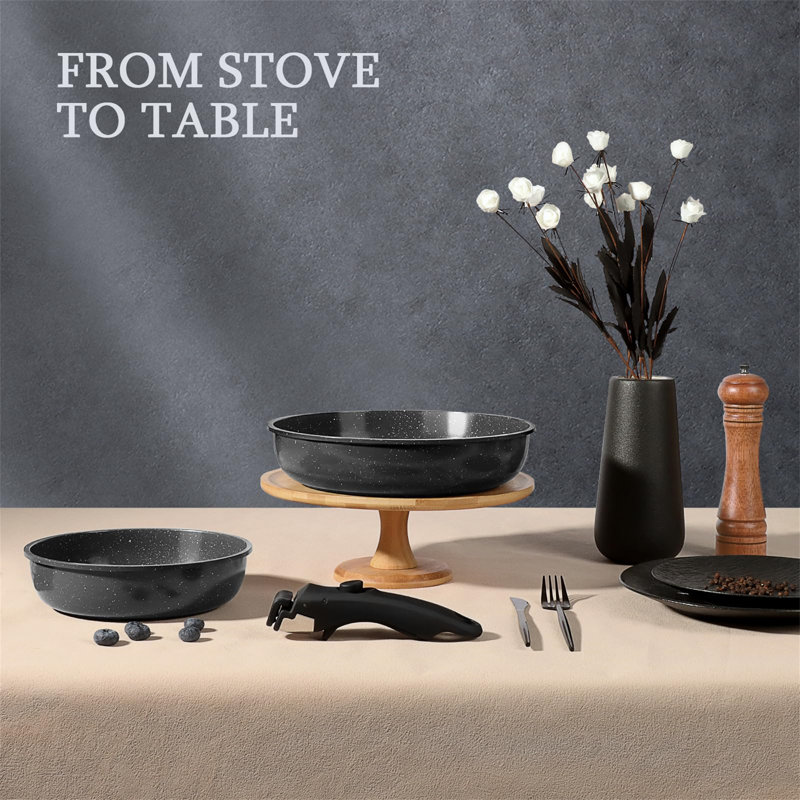 5 - Piece Aluminum Cookware Set, Black