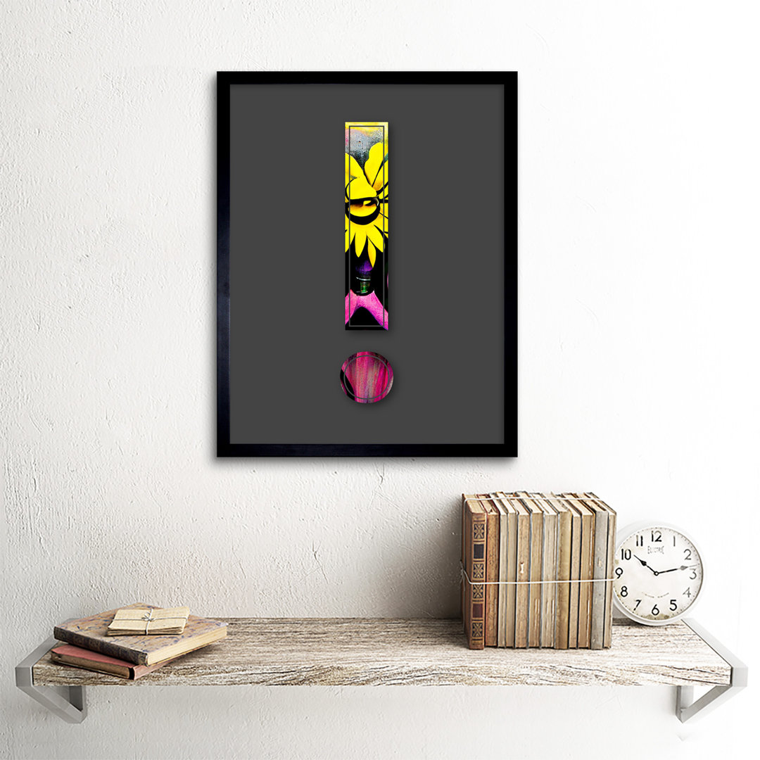 Symbol ! Exclamation Mark Point Bright Flower - Single Picture Frame Print