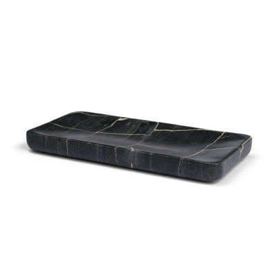 Plateau rectangulaire en marbre noir Tratto