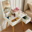 Petit meuble-lavabo, bureau avec 2 tiroirs, organisateur de miroir rabattable, coiffeuse à maquillage pour chambre à coucher, vestiaire