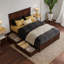 Lit plateforme avec rangement en bois massif Ashante avec pied de lit et tiroirs sous le lit-2141740064-2141740066
