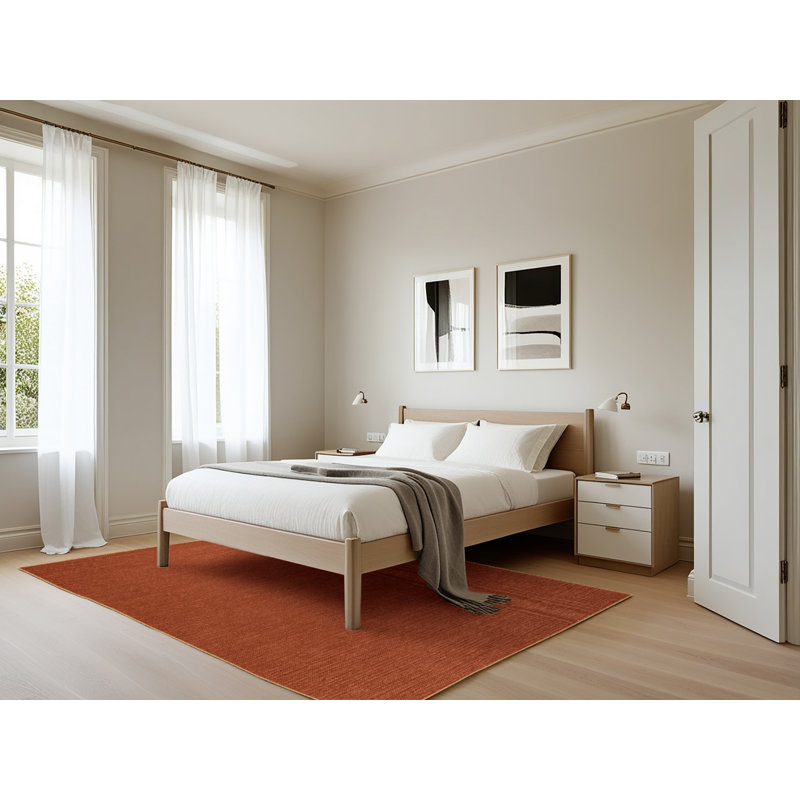 Tapis brun uni lavable à la machine, Rectangle 5 pi x 7 pi