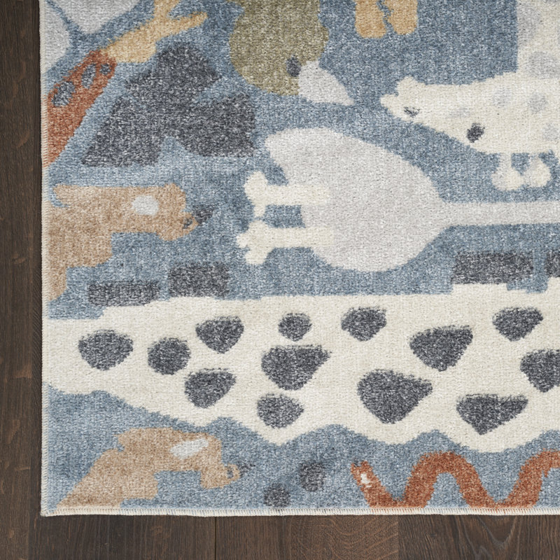 Maycon Rectangle Animal Print Machine Woven Polypropylene Plastic Rug, Rectangle 5'3" x 7'