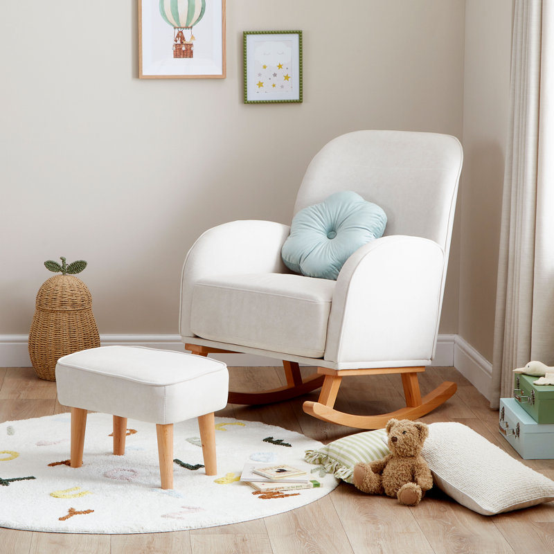 Freya Nursing Chair with Stool, Cream 