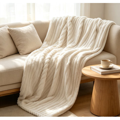 Double Sided Brushed Microfiber Throw Blanket, Lightweight Hypoallergenic Plush Fleece Blanket for Sofa Outdoor Camping