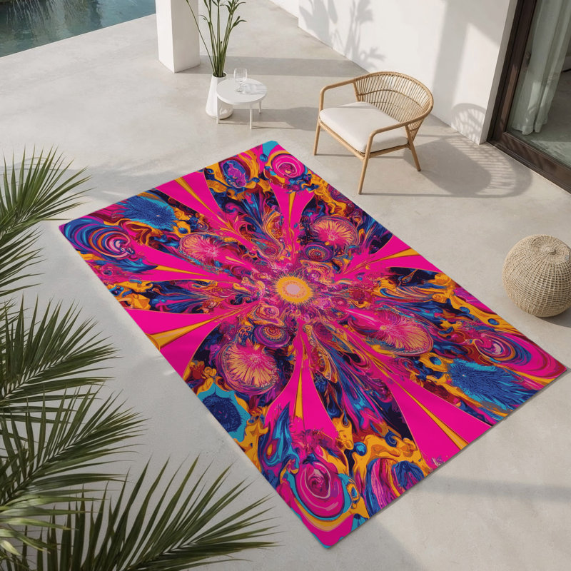 Tapis intérieur et extérieur Hypno Pulse, Rectangle 1 pi 6 po x 2 pi 6 po
