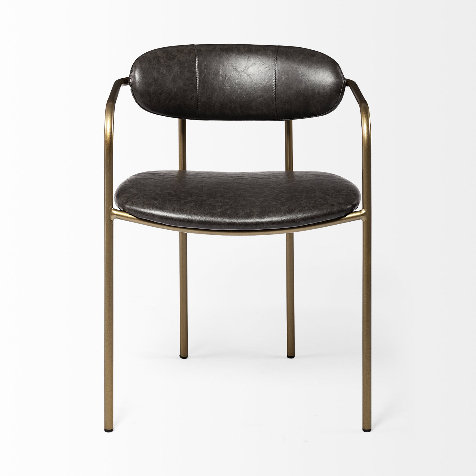 Belarus Dining Armchair, Brown, Gold