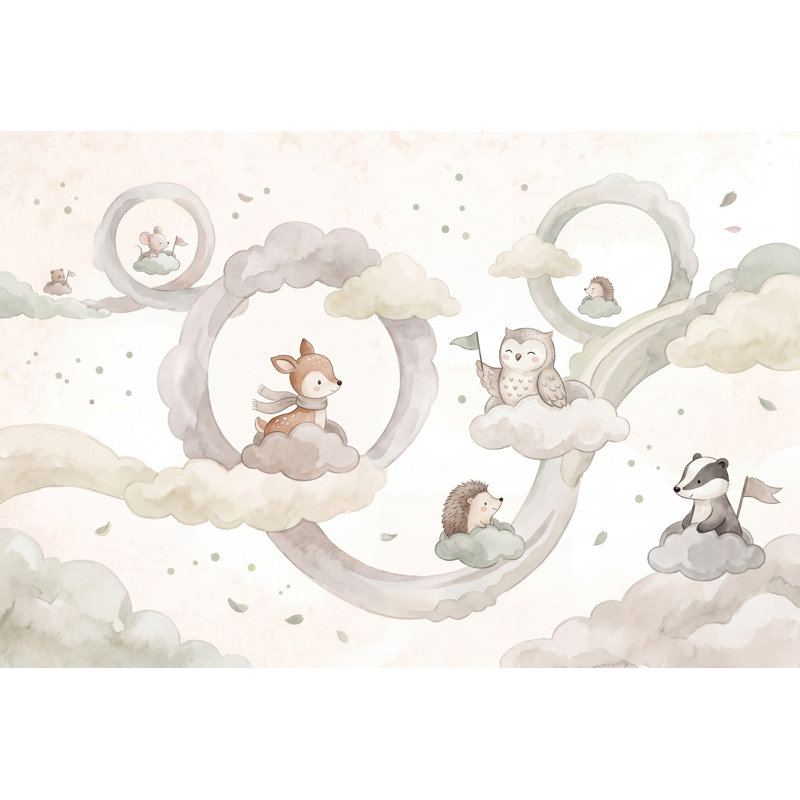 Décoration murale amovible pour chambre d'enfant Cloudy Sky, 140 po x 108 po, Non tissé