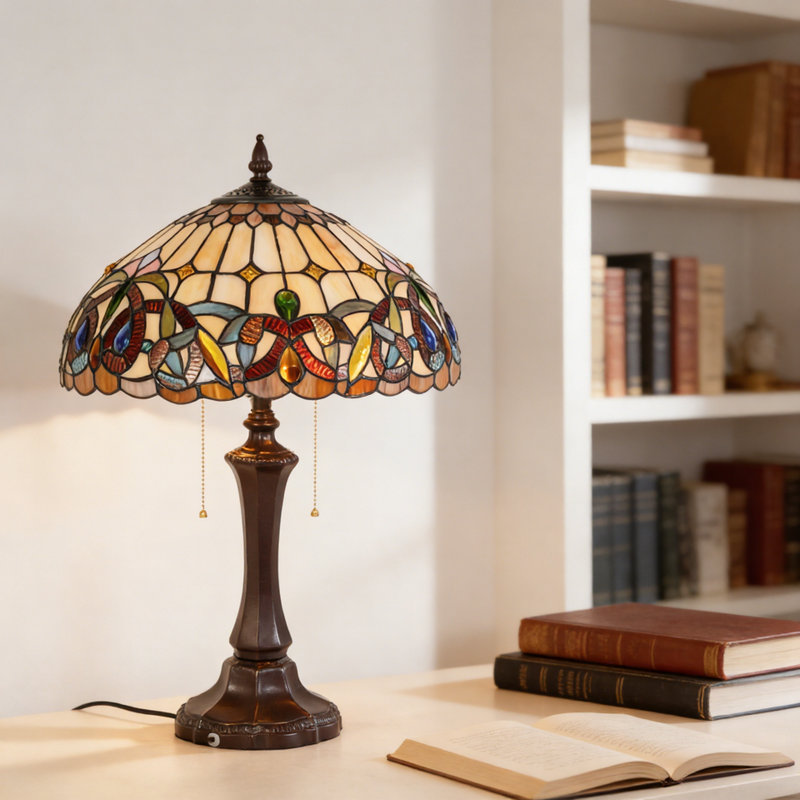 16" Dragonfly Tiffany Lampshade Table Lamp