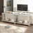 Yolanta  47.2” Mirrored-top Dual-Lay Console Table with Openning Shelves