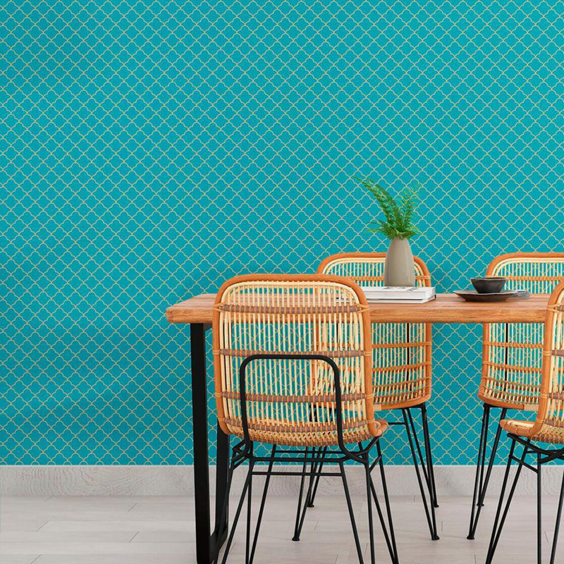 Rouleau de papier peint Delberta, L 10,5 po x l 24 po, Bleu foncé