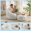 Fauteuil à billes en fausse fourrure de lapin avec repose-pieds Wilder-1535055297