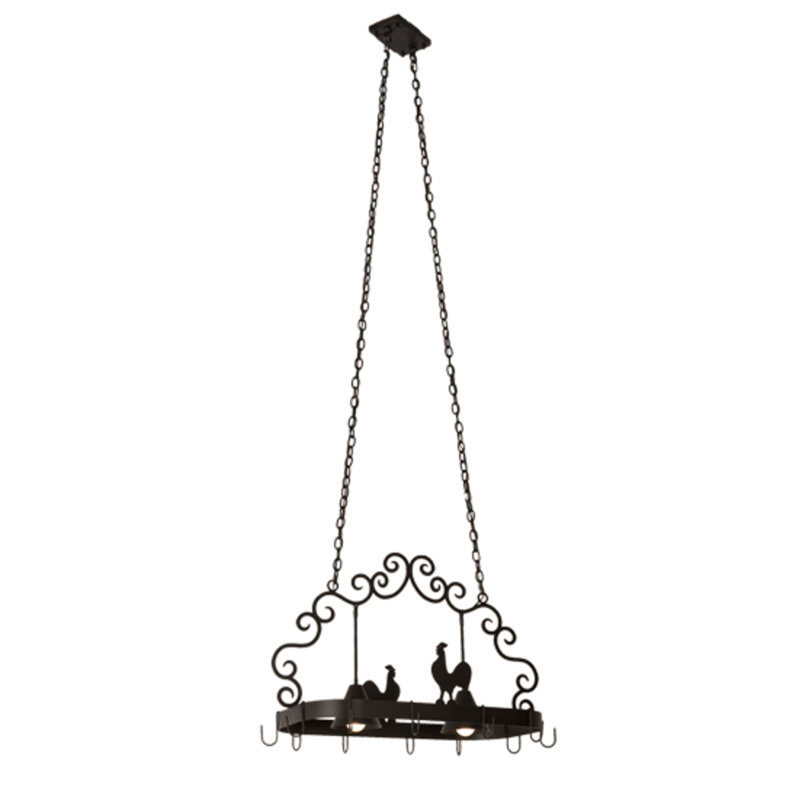 Metal Handcrafted Oval Hanging Pot Rack