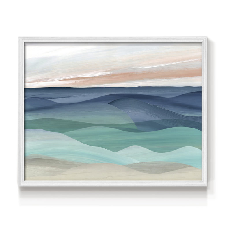 Shifting Seas - Imprimé encadré - Restickable, H 22 po x l 28 po, Blanc