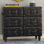 Isabel Black Wood Vintage Faux Leather Room Chest with Rivets and Straps Detailing