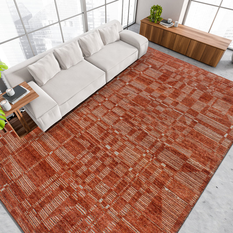 Handmade Wool Abstract Area Rug, Rectangle 8' x 10'