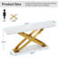 55 Inch Modern Console Table, Gold Entryway Table Behind Sofa Couch, Narrow Rectangular Sofa Table For Living Room, Bedroom, Front Hall, Hallway, Gold & White