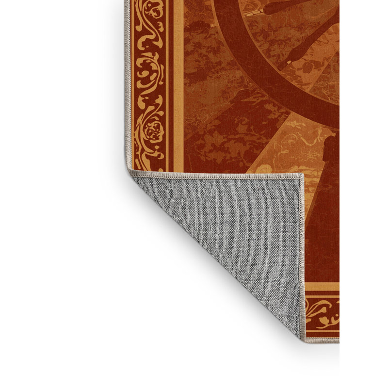 Tapis oriental rouge lavable à la machine Botkins, 5 x 8