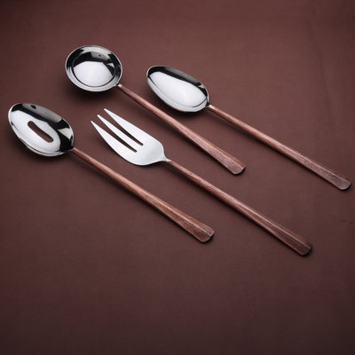 Ahrianna 4 Piece Stainless Steel Hostess Set