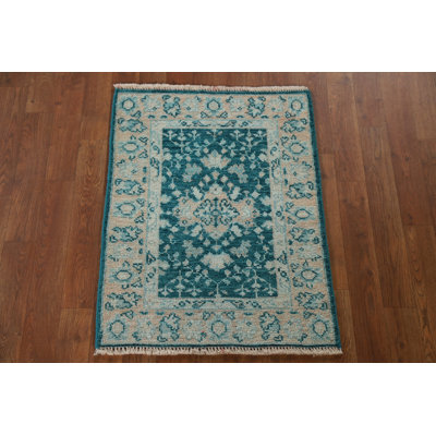 Tapis vert en laine Oushak