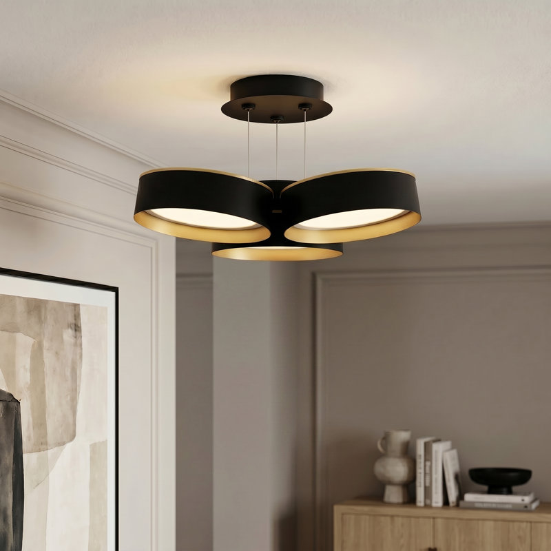 Byrnes Integrated LED Matte Black Semi-Flush Mount