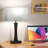16.5'' Modern & Minimal Black Bedside Lamp for Nightstands with Touch Control and Charging Ports