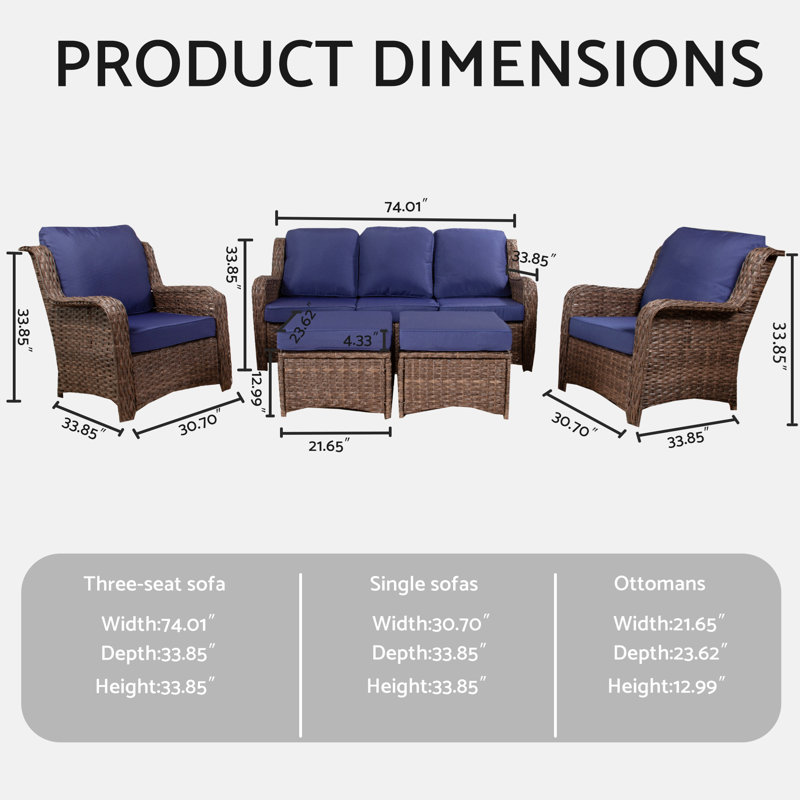 Ensemble de conversation modulaire d'extérieur en rotin