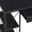 Bureau noir avec tablettes ouvertes et huche-206641399