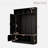 3-in-1 Hall Tree With 6 Hooks, Bench, Left Cabinet With Adjustable Shelves And Open Compartments-242858866