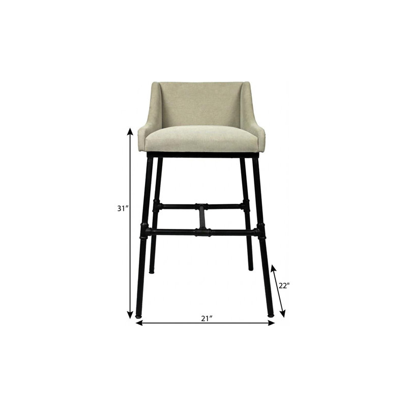 Chaise de salle à manger avec accoudoirs en lin gris clair et noir, Gris