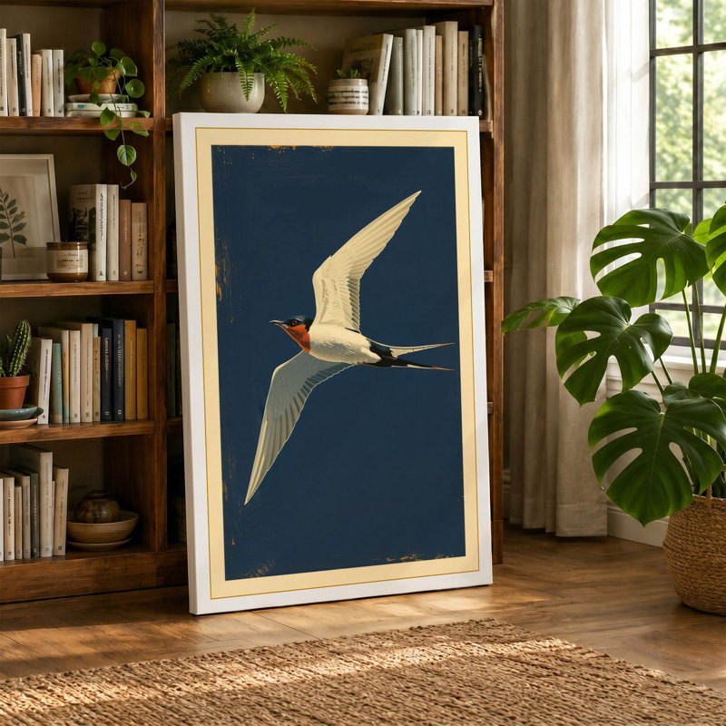 Tern in Flight Coastal - Wrapped Canvas, 24x16 - 61.0 x 40.6 cm, Sage Border