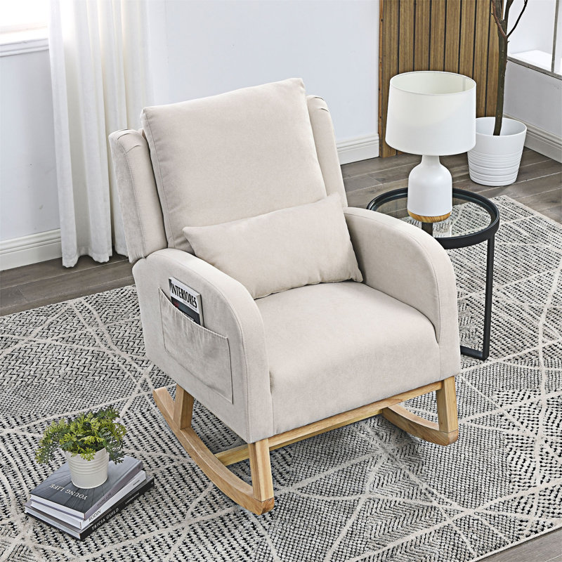 Chaise berçante d'appoint, Tissu beige
