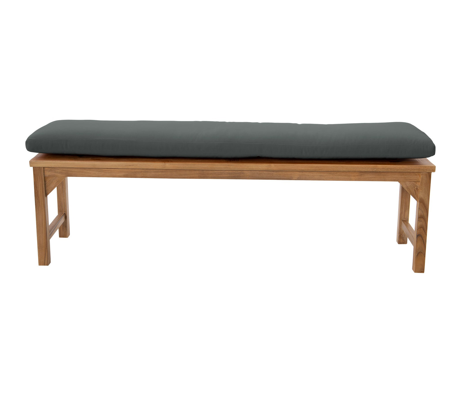 Velay Teak Outdoor Bench, 18" H x 60" W x 15.25" D, Coal
