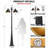 Outdoor Lamp Post Light With Built-In Outlet, Dusk-To-Dawn Sensor, E26 Socket