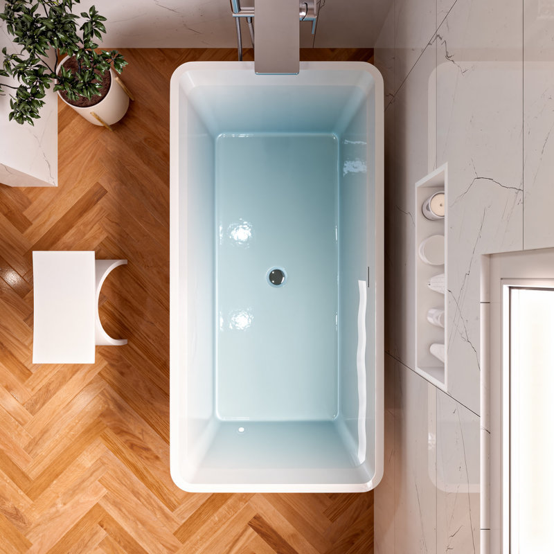 Tablette de douche adhésive en acier inoxydable, Blanc mat