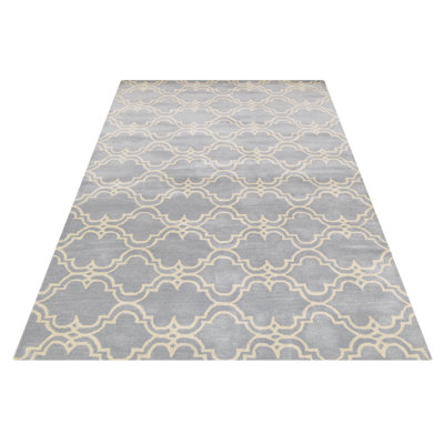 Thomason Rectangle 153 cm x 244 cm Geometric Wool Hand Tufted Area Rug
