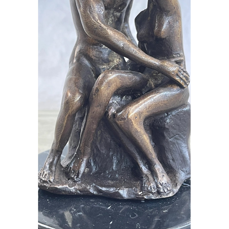 Sculpture de bureau The Kiss par Auguste Rodin