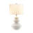 3-way White Ceramic Table Lamp With Drum Shade