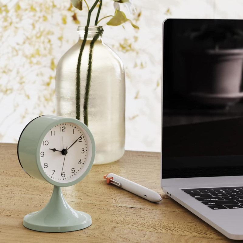 Analogue Electric Alarm Tabletop Clock, Green