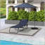 Chaise longue de piscine pliante, chaise de bronzage de patio, chaise longue d'extérieur avec dossier inclinable à 4 positions, siège en filet respirant pour la plage, la cour, le patio-122100157-122100154