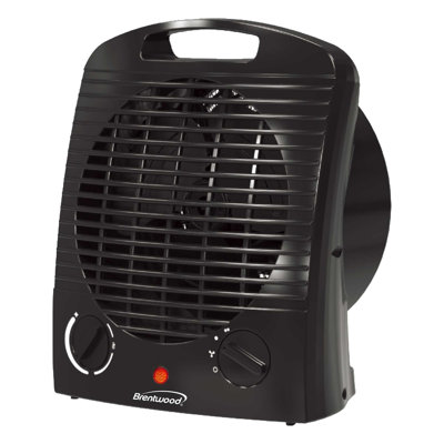 Brentwood 1500-Watt Portable Electric Space Heater and Fan in Black