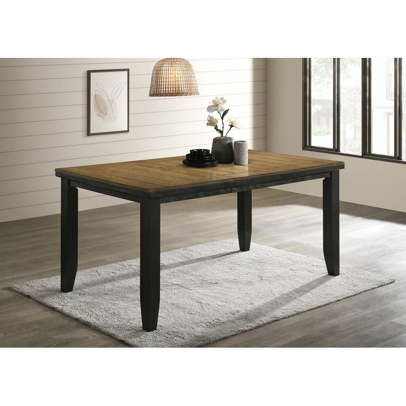 Table de salle à manger à hauteur de comptoir extensible Gradin, Blé gris anthracite, Noir, noir, noir, noir