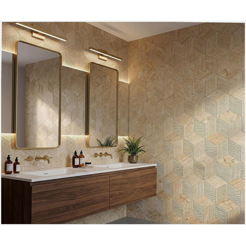 Carrelage en marbre naturel Hexagon Gold Beige FS pour mur
