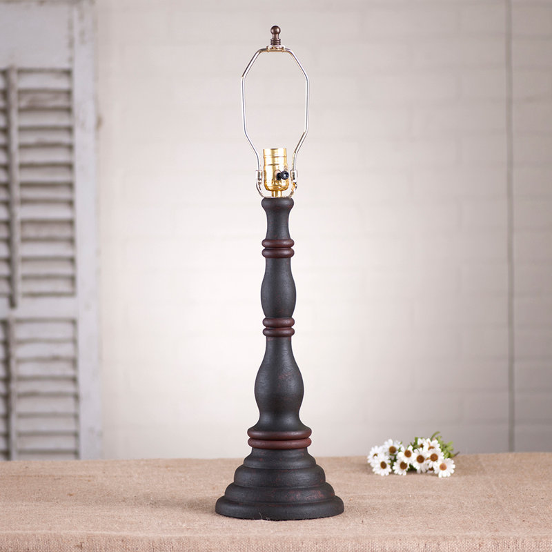 Huff Solid Wood Lamp Base Lamp, Hartford Black/Red