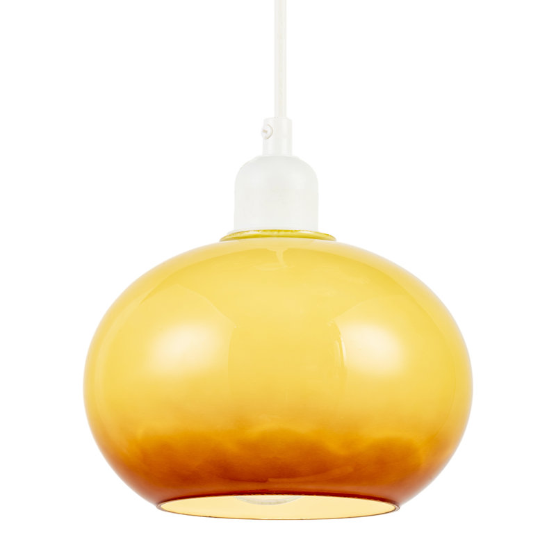 Gradient Amber Glass Globe Pendant Lamp Shade In Rounded Globe Form By 