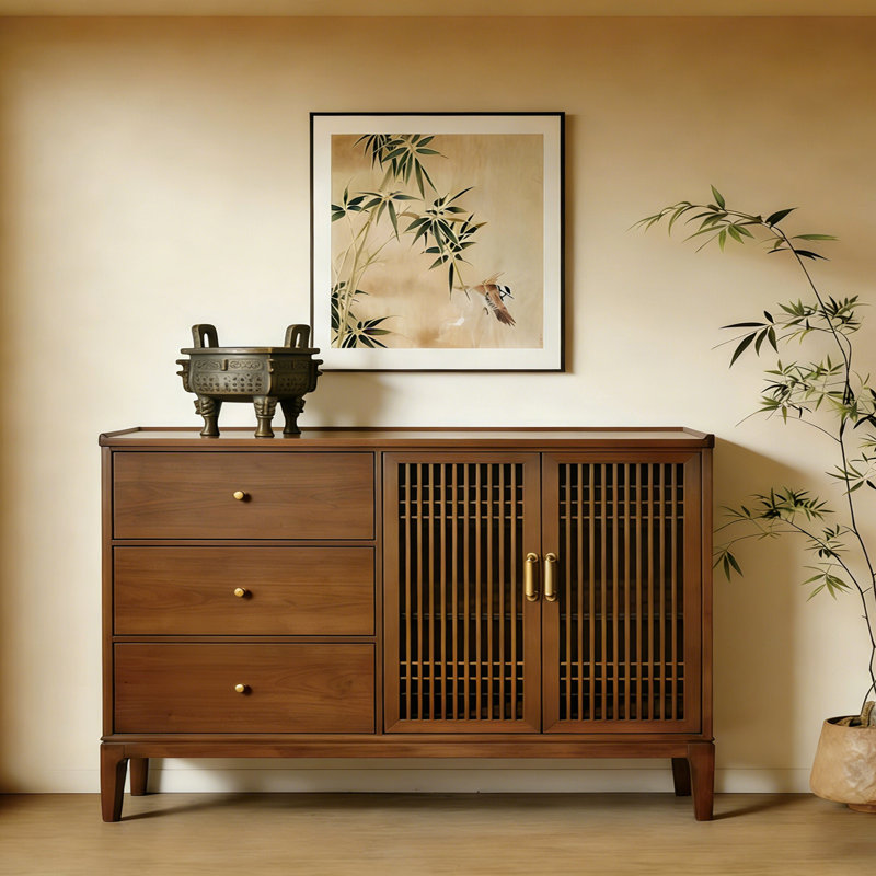 Buffet de style rétro et minimaliste, H 35,4 po x l 70,8 po x P 15,7 po