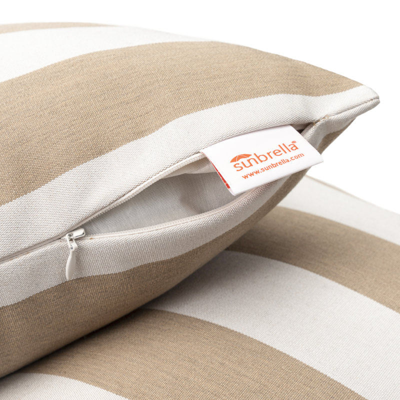Striped Sunbrella® Outdoor Reversible Pillow Cover