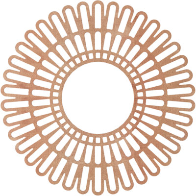 22"OD x 8 1/8"ID x 3/8"T Cornelius Wood Fretwork Pierced Ceiling Medallion, Birch