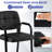 Leather Office Reception Chairs Set with Padded Armrests, Metal Frame for Home