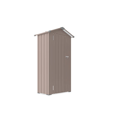 High - Quality Metal Outdoor Storage With Waterproof Function, Lock, And Protection, Brown, Ideal For Gardens Workplaces, 2.5*1.4Ft Galvanized Iron Cabinet, Waterproof, Robust Easy To Assemble, Camp